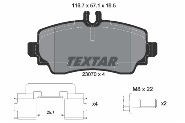 Set placute frana,frana disc TEXTAR 2307004 fata A-CLASS (W168) Auto24shop