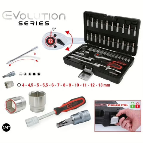 SET CHEI TUBULARE 1/4", 48 DE PCS-KS TOOLS Auto24shop
