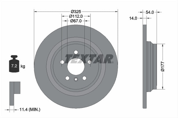 DISC FRANA SPATE(LIVRABIL NUMAI PERECHE) - TEXTAR 92277405TX MERCEDES-BENZ Auto24shop