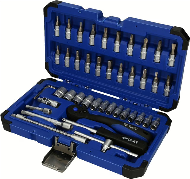 TRUSA TUBULARE SI CLICHET 1/4 46 PCS-BRILLIANT TOOLS Auto24shop