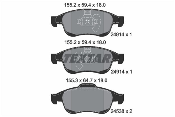 Set placute frana,frana disc DACIA DUSTER 2010-TEXTAR 2491401