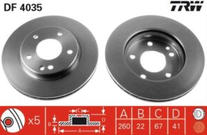 Disc frana TRW DF4035 A-CLASS (W168)