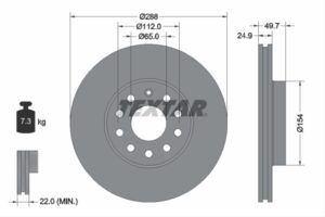 DISC FRANA (LIVRABIL NUMAI PERECHE) - TEXTAR  92120805TX  AUDI FORD SEAT SKODA VW CUPRA