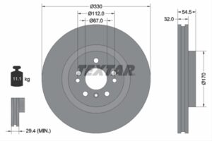 DISC FRANA FATA (LIVRABIL NUMAI PERECHE) - TEXTAR  PRO+ TEXTAR 92260405 MERCEDES-BENZ