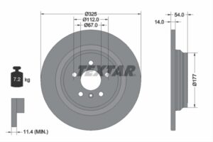 DISC FRANA SPATE(LIVRABIL NUMAI PERECHE) - TEXTAR 92277405TX MERCEDES-BENZ