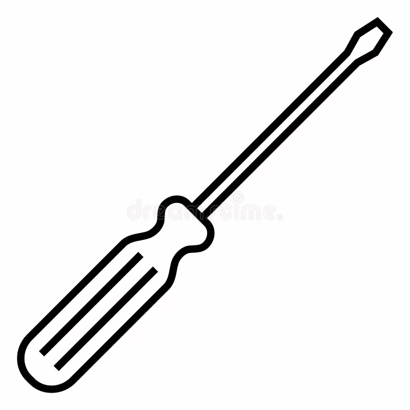 vector black outline icon screwdriver tool vector single black outline icon screwdriver tool 96870465